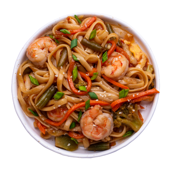 Wok de Nouilles aux Crevettes Image